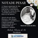 Nota de Pesar! Nota de Pesar!